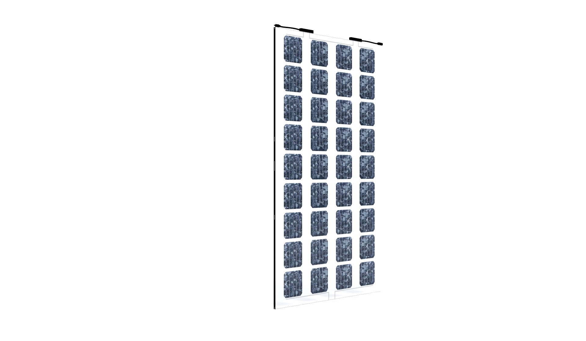 Monocrystalline high performance cell with special EVA package Front glass 4.0 mm SPV solar glass, microstructured, nano-coated, anti-reflective surface Rear glass 4.0 mm TVG safety glass Dimensions H=1069mm, W=520mm, H=9/24mm , Weight 11kg Junction box split IP68, MC4 connector, 800mm cable length, 4mm2